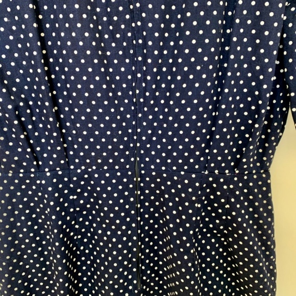 Perfect Retro Polka Dot Dress Navy Blue Size S - Picture 2 of 13
